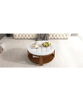 Streamdale Furniture Modern Large Round Ottoman Coffee Table 2