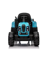 Streamdale Furniture Ride on Tractor with Trailer,24V 400W Powered Electric Tractor Toy w/Remote Control, electric car for kids