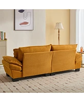 Streamdale Furniture Corduroy Sofa Sleeper Couch Loveseat Sofa with Pillows Comfy Upholstered Deep Seat Sofa for Bedroom, Living Room, Apartment, Offi