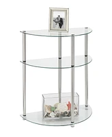 Designs2Go Classic Glass 3 Tier Half-Circle Entryway Hall Table