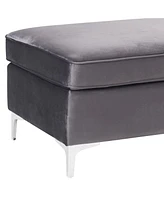 Simplie Fun Jaszira Ottoman, Gray Velvet