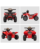 Streamdale Furniture Kids Ride-on Atv Four Wheeler Car 6V Battery Powered Motorcycle with Music for 18-36 Months, Red