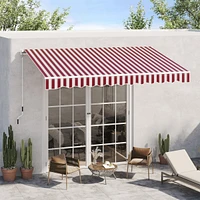 10' x 8' Retractable Awning, Patio Awnings, Sunshade Shelter w/ Manual Crank Handle, Uv & Water-Resistant Fabric and Aluminum Frame for Deck, Balcony,
