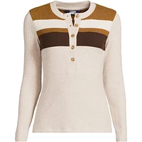 Lands' End Plus Long Sleeve Cozy Rib Henley Top