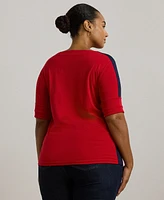 Lauren Ralph Lauren Plus Size Elbow-Sleeve Tee