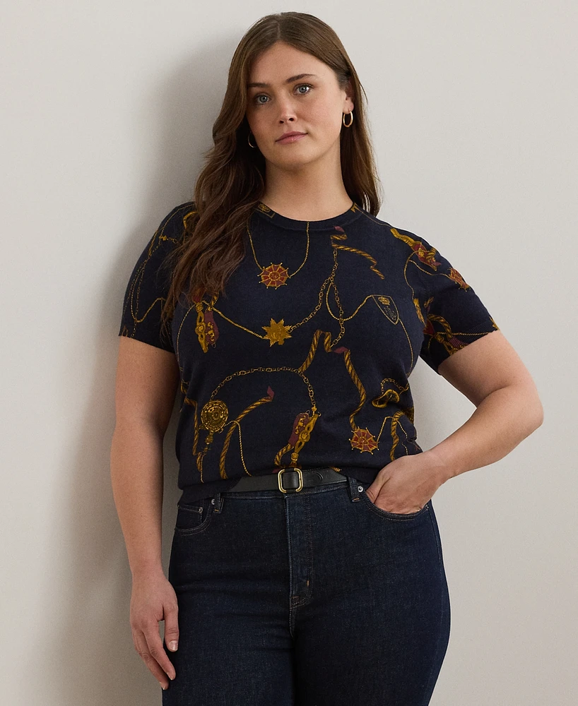 Lauren Ralph Lauren Plus Size Belting-Print Sweater