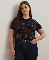 Lauren Ralph Lauren Plus Size Belting-Print Sweater