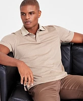 Alfani Men's Corner Regular-Fit Geo-Print Mercerized Polo Shirt, Exclusively at Macy's