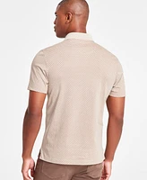 Alfani Men's Corner Regular-Fit Geo-Print Mercerized Polo Shirt, Exclusively at Macy's