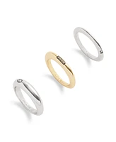 Coach Two-Tone Signature Hallmark Tubular Band Ring Set - Two