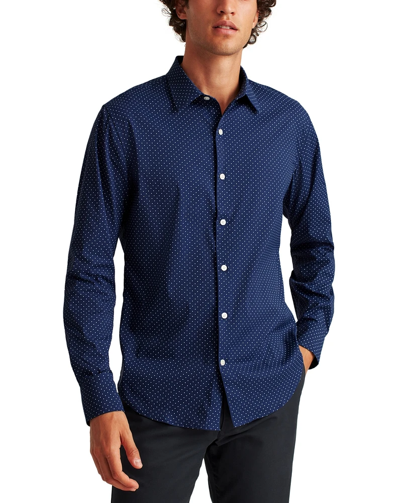 Bonobos Men's Slim Fit Long Sleeve Dot Print Button-Front Tech Shirt