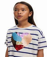 Desigual Girls Girls's Heart stripe dress