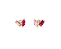 Little Sky Stone Sterling Silver Ruby and Pink Sapphire Celeste Stud Earrings