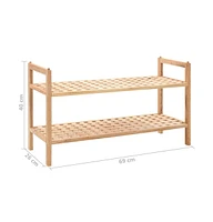 vidaXL Shoe Rack Solid Walnut Wood 27.2"x10.2"x15.7"