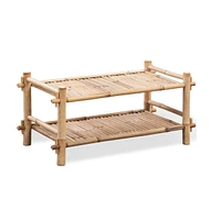 vidaXL 2-Tier Bamboo Shoe Rack