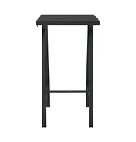 vidaXL Patio Bar Table Black 23.6"x23.6"x43.3" Tempered Glass