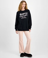 Rebellious One Juniors' Sorry I'm Late Graphic Sweatshirt