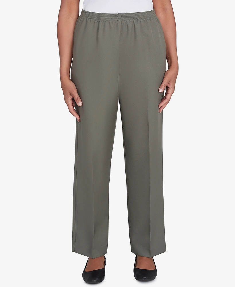 Alfred Dunner Petite Classic Full Elastic Medium Mid Rise Pant