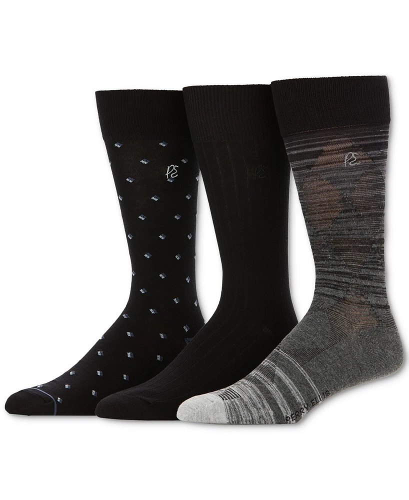 Perry Ellis Portfolio Men's 3-Pk. Moisture-Wicking Dress Socks