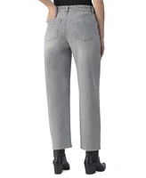 Sanctuary Women's Twisted-Seam Barrel-Leg Jeans