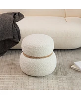 WKJ1Y White snowman stool, Greig plush cushion, playful and cute, suitable for any spacehite