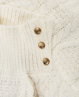 Lauren Ralph Lauren Crest Button Cable Poncho