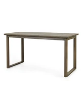 Simplie Fun Rustic Acacia Wood Slatted Outdoor Dining Table