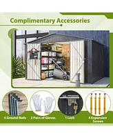 10X8 Ft Outdoor Storage Shed, All Weather Metal Sheds with Lockable Doors, Tool Shed for Garden, Patio, Backyard, Lawn, Black