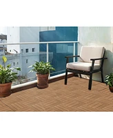 Plastic Composite Deck Tiles Set of 35pcs, Composite Decking Resist Rust, Water, Weather, Indoor&Outdoor, Easy to Diy & Maintain, Ideal for Patios, Ba