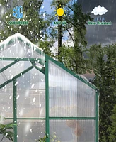 Streamdale Furniture Newly marketed Gain height windproofaluminum greenhouse 6x10 Ft Polycarbonate Greenhouse Raised Base and Anchor Aluminum Heavy Du