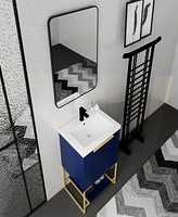 Freestanding Plywood Vanity with Soft-Close Doors and Resin Basin