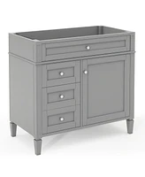 Simplie Fun 36" Bathroom Vanity without Top Sink, Modern Bathroom Storage Cabinet with 2 Drawers and a Tip