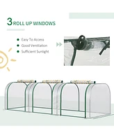 10' x 3' x 2.5' Mini Greenhouse, Portable Tunnel Green House with Roll-Up Zippered Doors, Uv Waterproof Cover, Steel Frame, Clear