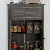 Farmhouse Barn Door Accent Cabinet, Kitchen Sideboard Storage Cabinet with Double Doors, Drawer, and Adjustable Shelf for Bedroom, Living Room