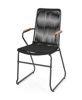 Streamdale Furniture Modern Rope Weave Outdoor Chairs With Iron Frames