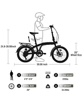 Streamdale Furniture 20" Folding Bike Steel Frame 7 Speed City Bike