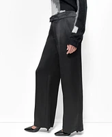 Dkny Women's Satin High-Rise Wide-Leg Pants