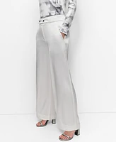 Dkny Women's Satin High-Rise Wide-Leg Pants