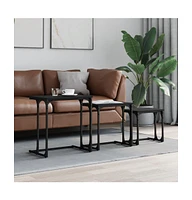 vidaXL Nesting Coffee Tables 3 pcs Black Engineered Wood