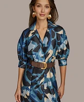 Donna Karan New York Women's Printed A-Line Shirtdress