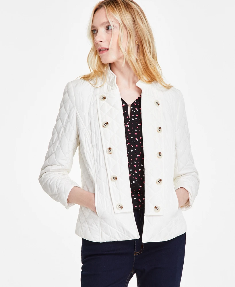 Jones New York Women's Diamond-Quilted Button-Front Jacket