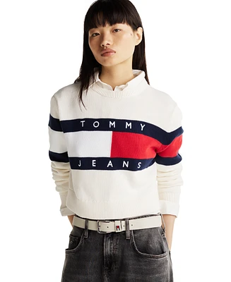 Tommy Jeans Women's Crewneck Flag Logo Sweater