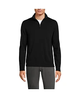 Lands' End Big & Tall Long Sleeve Fine Gauge Cotton Quarter Zip Sweater