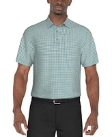 Pga Tour Men's Short Sleeve Geo Print Performance Polo Shirt