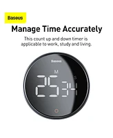 Baseus Large Display Digital Timer Kitchen Timer with Countdown Rotation, Lcd Digital Countdown Timer, Good Timing Helper for Home and Work Environmen