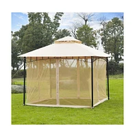 Slickblue 10ft x 10ft Outdoor Patio Gazebo Canopy Tent Beige-as (Swiship-Ship)(Prohibited by WalMart)