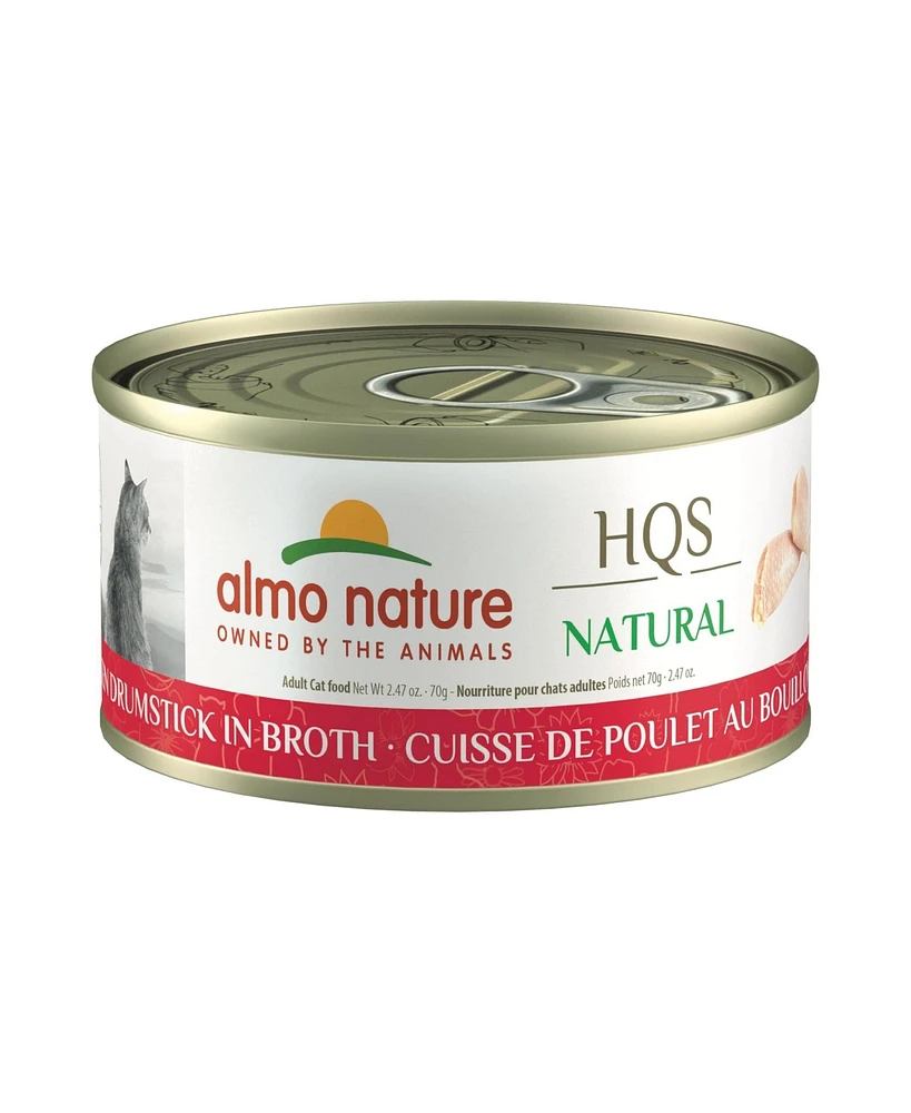 Almo Nature Hqs Natural Cat 24pk (2.47oz): Chicken Drumstick In Broth