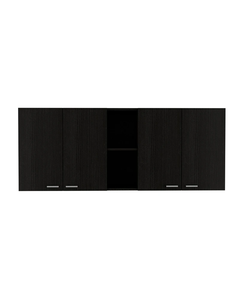 Depot E-Shop Olimpo 150 Wall Double Door Cabinet,Two External Shelves, Two Interior Shelves