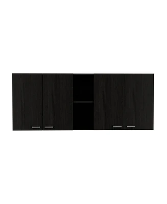 Depot E-Shop Olimpo 150 Wall Double Door Cabinet,Two External Shelves, Two Interior Shelves