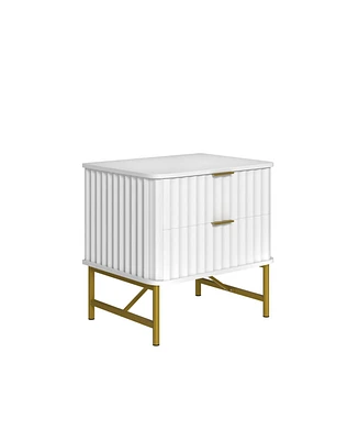 Boyel Living 2-Drawer Nightstand with Metal Base